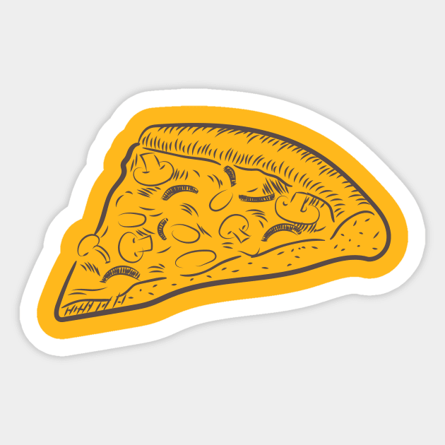 Mushroom Pizza Sketch Sticker by InkyArt